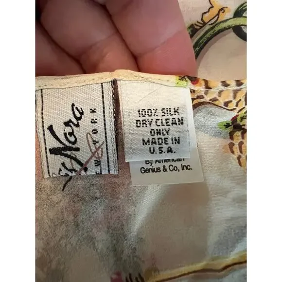 Vintage Nick & Nora silk scarf alphabet letters semi sheer neck wrap head cover - Picture 4 of 6